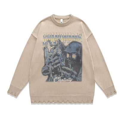 Women Sweater Japanese Anime Idle Style Retro