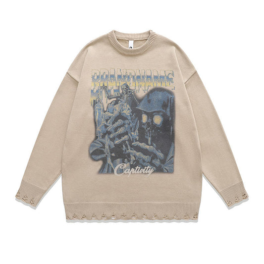 Women Sweater Vintage Knitted Top