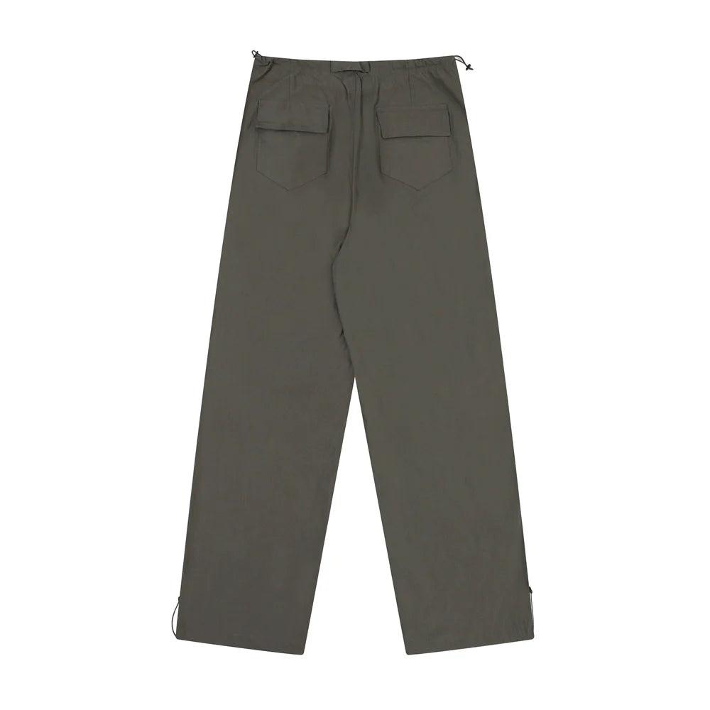 Men Sweatpants Pleated Casual Straight Trousers Loose Sports Drawstring Ankle Banded Pants
