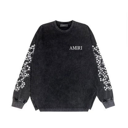 Amiri Long-Sleeve Shirt Personalized Printed Retro Long Sleeve T-shirt