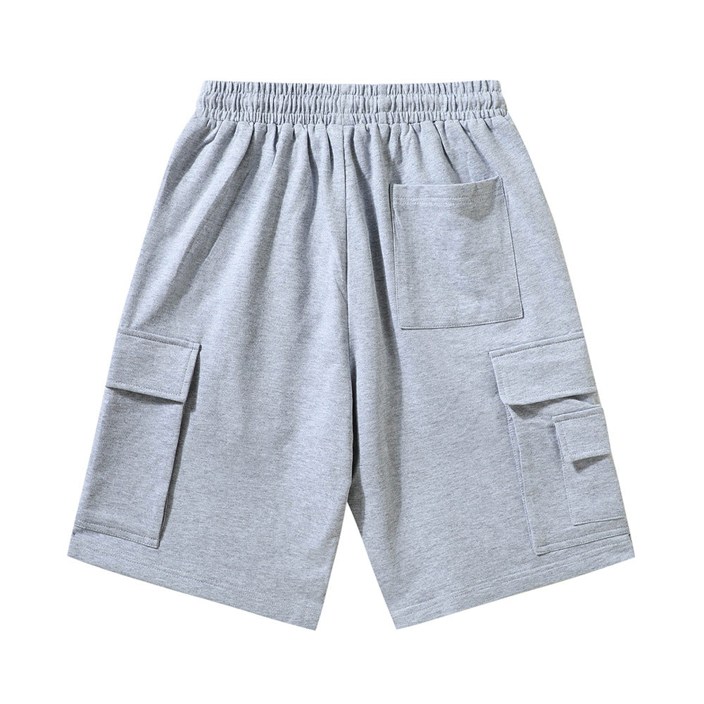 Men Shorts Multi-Pocket Casual Loose Straight Brand Elastic Waist Sports Pirate Shorts