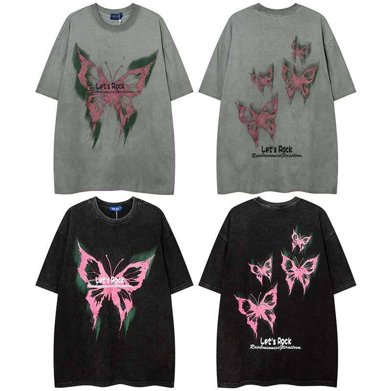 Men T-shirt Hip Hop Retro Graffiti Fashion Brand Short Sleeve T-shirt