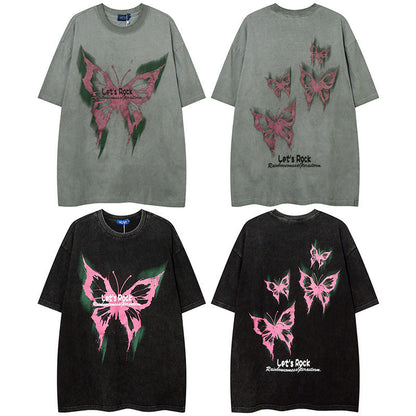 Men T-shirt Hip Hop Retro Graffiti Fashion Brand Short Sleeve T-shirt
