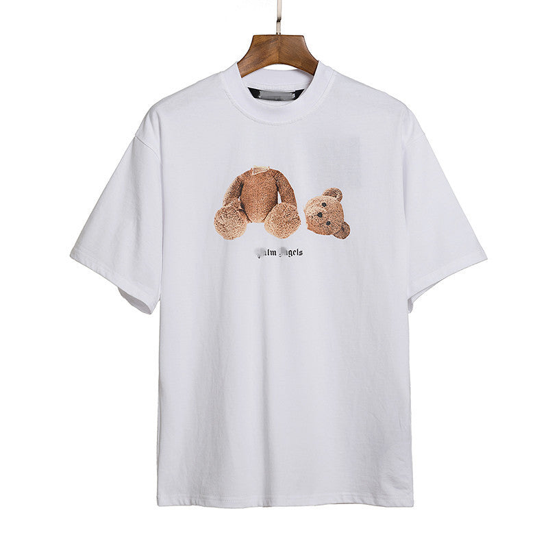 Palm Angle T Shirts Teddy Bear Printed Loose Couple