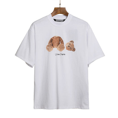 Palm Angle T Shirts Teddy Bear Printed Loose Couple