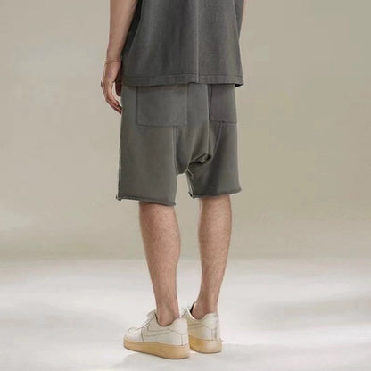 MIJKO Mens Shorts Knife Cut Cotton Shorts