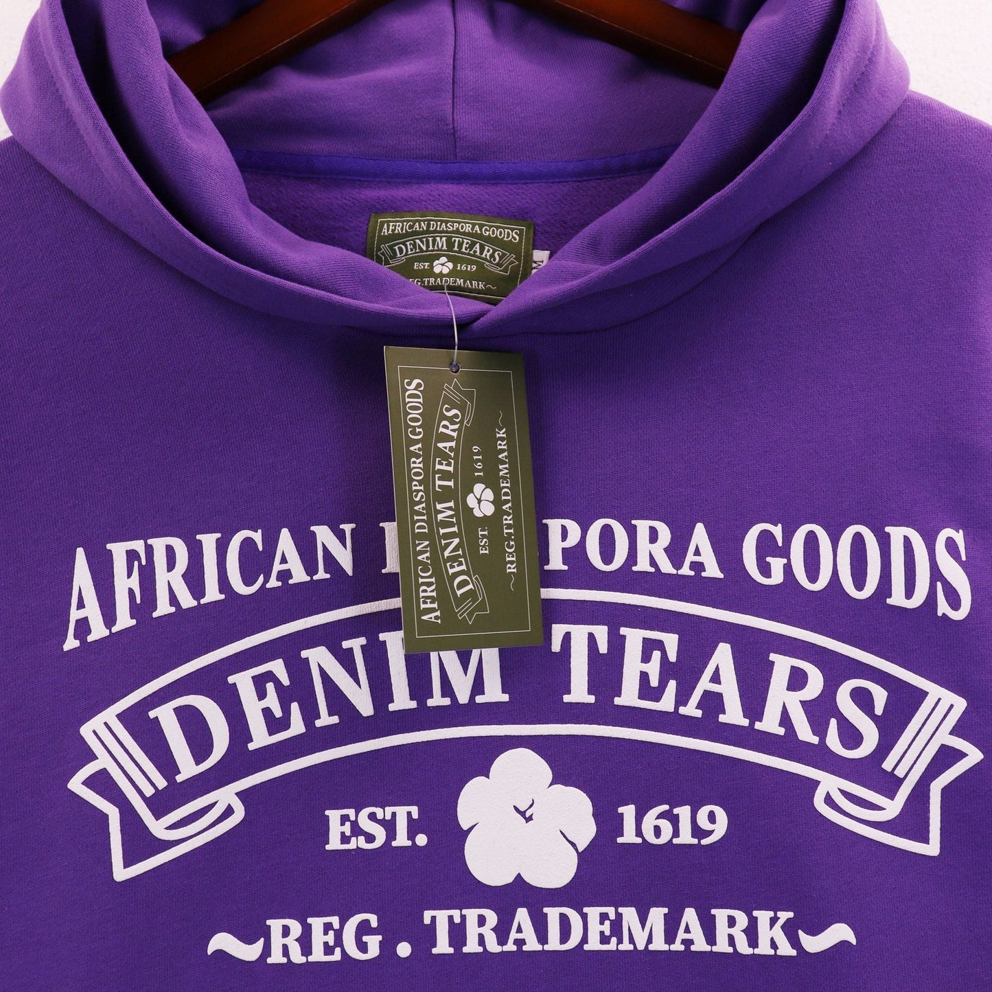 Denim Tears Outfit:Hoodie/Sweatpants (Separate Purchase Options) Kapok Letter Hooded Sweater Trousers Sports Suit
