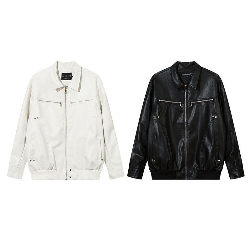 Women Jackets Vintage PU Leather Jacket