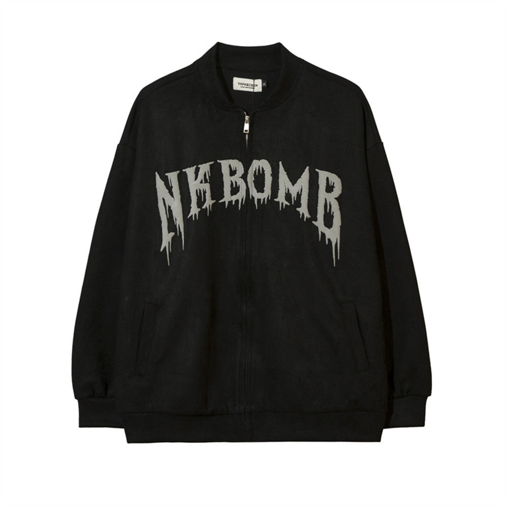 Men Jacket Coat Baseball Jacket Men's Spring and Autumn Print Jacket