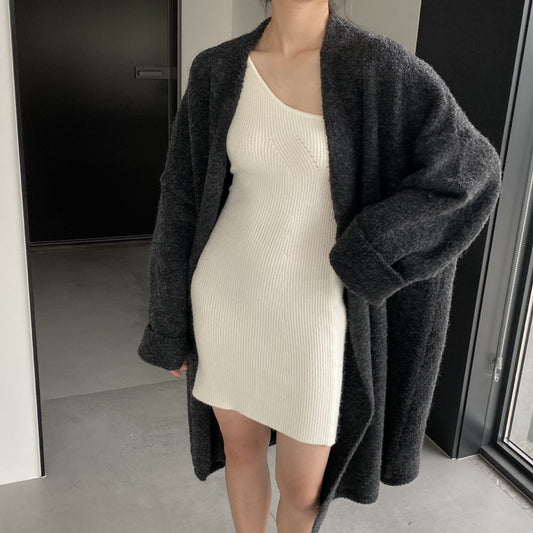 Women Cardigan Sweater Autumn and Winter Woolen Coat Baggy Coat Long Sleeve Jacket K331
