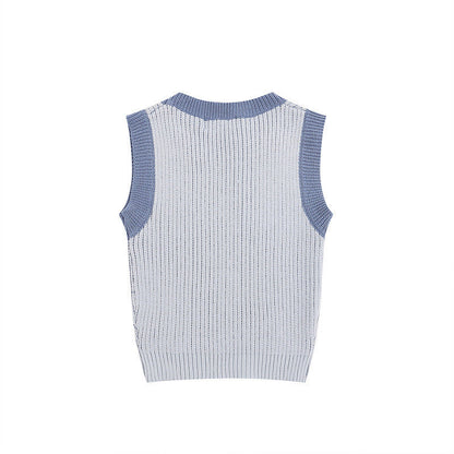 Women Vest XINGX Contrast Color Vest