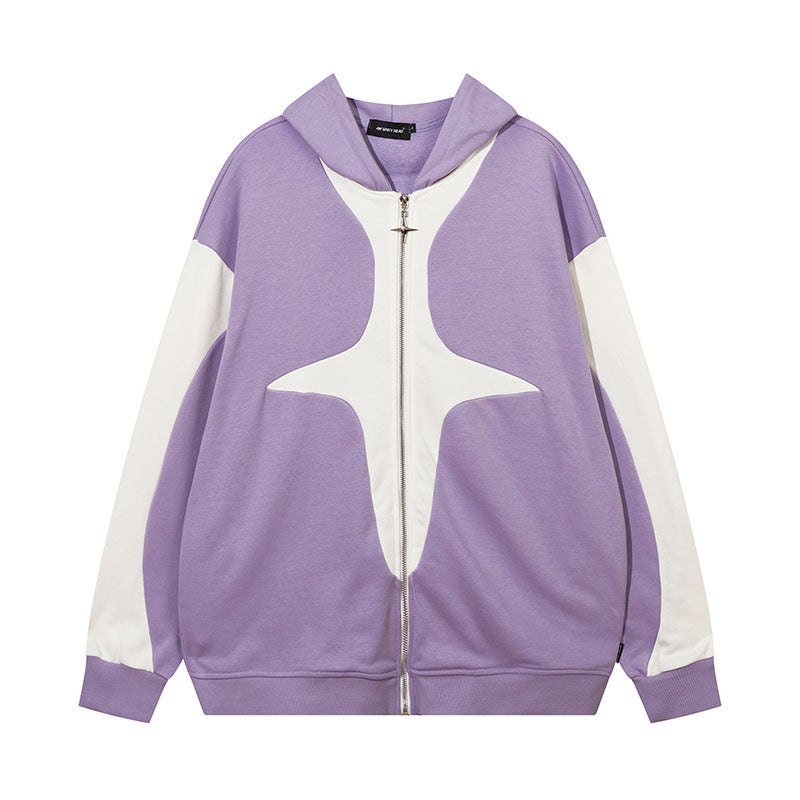 Men Hoodie Hip Hop Vibe Style Casual Zip Coat Men and Women