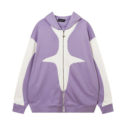 Men Hoodie Hip Hop Vibe Style Casual Zip Coat Men and Women