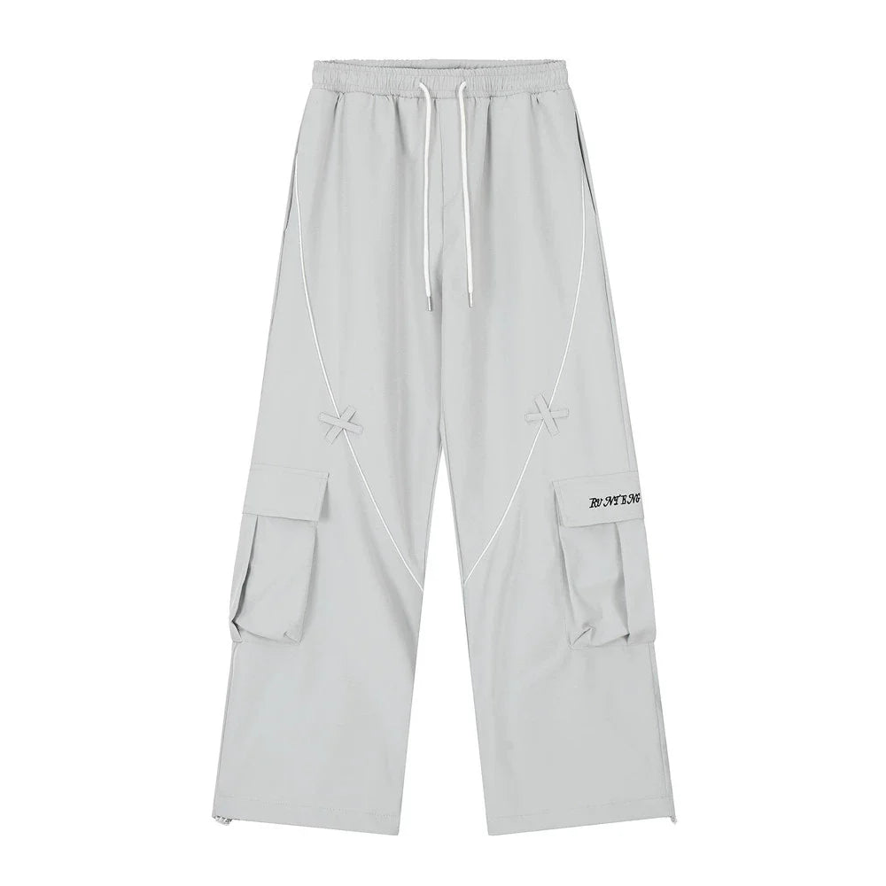 Men Sweatpants Overalls Men's Loose Casual Drawstring Ankle-Tied Sports Pants