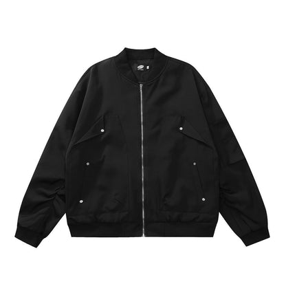 Men Jacket Coat Vibe Coat Fall Winter Men Loose Baseball Uniform Jacket