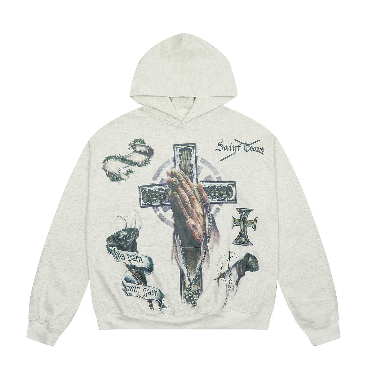 Unisex Hoodies Saint Michael Cross Loose Hoodie