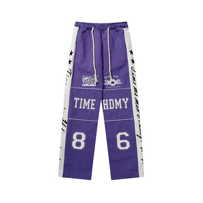 Cargo Pants Vintage Embroidered Racing Overalls