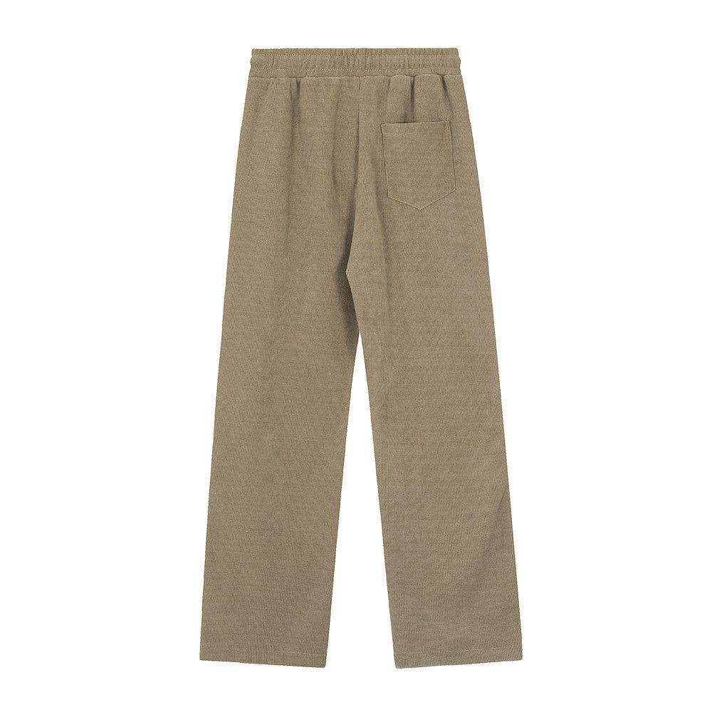 Men Sweatpants Simple Casual Pants Men's Loose Trousers Elastic Waist Sports Straight Pants