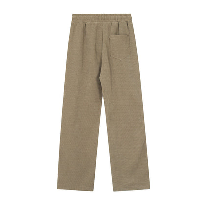 Men Sweatpants Simple Casual Pants Men's Loose Trousers Elastic Waist Sports Straight Pants