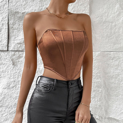 Women Party Tops Navel-Exposed Backless Underwaist