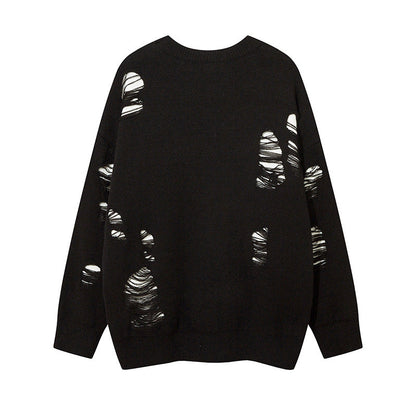 Women Sweater Ripped Sweater Oversize Vintage