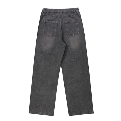 Women Pants Ripped Jeans Straight Wide Leg Pants Loose Trousers