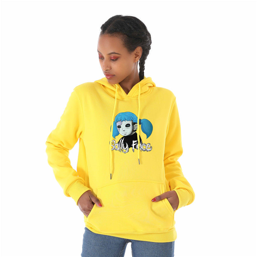 Sally Face Hoodie Sally Face Game Character Printing plus Velvet for Women