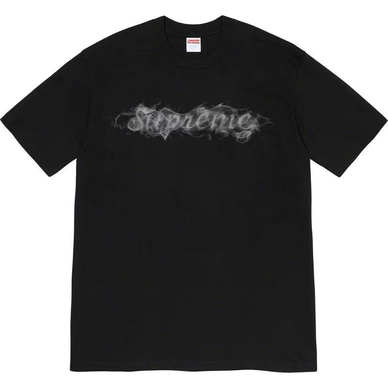 Supreme Men's Alphabet Cartoon Printed Cotton T-shirt Couple