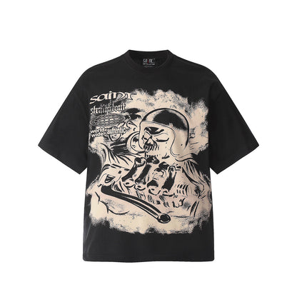 Unisex T-Shirts Saint Michael Vintage Comic Loose Short Sleeves
