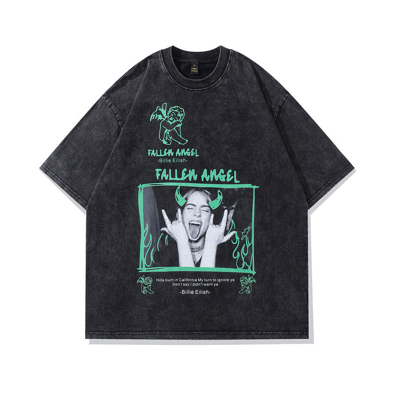 Men's T-Shirt Short-Sleeved T-shirt Men's Retro Loose