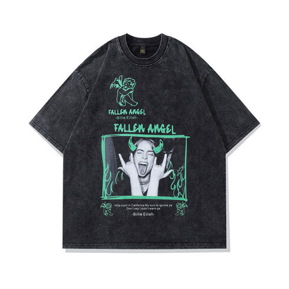 Men's T-Shirt Short-Sleeved T-shirt Men's Retro Loose