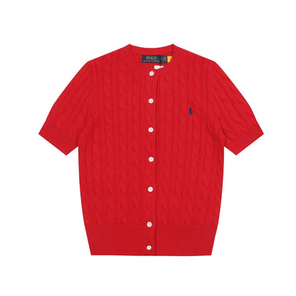 Ralph Lauren Knitted sweaters Ralph Lauren Knitted Short Sleeved Shirt RL Ralph Pony Standard POLO Short Sleeve Knitted Sweater Cardigan T-Shirt