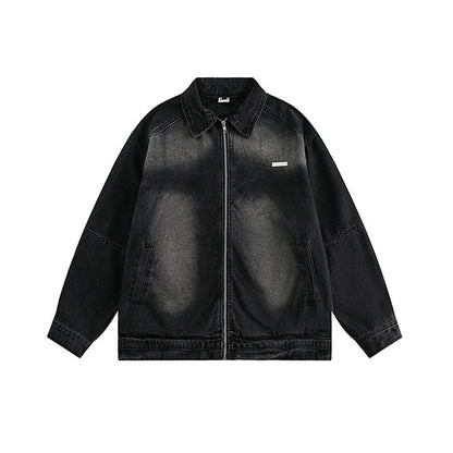 Women Jackets Vintage Denim Jacket Lapel
