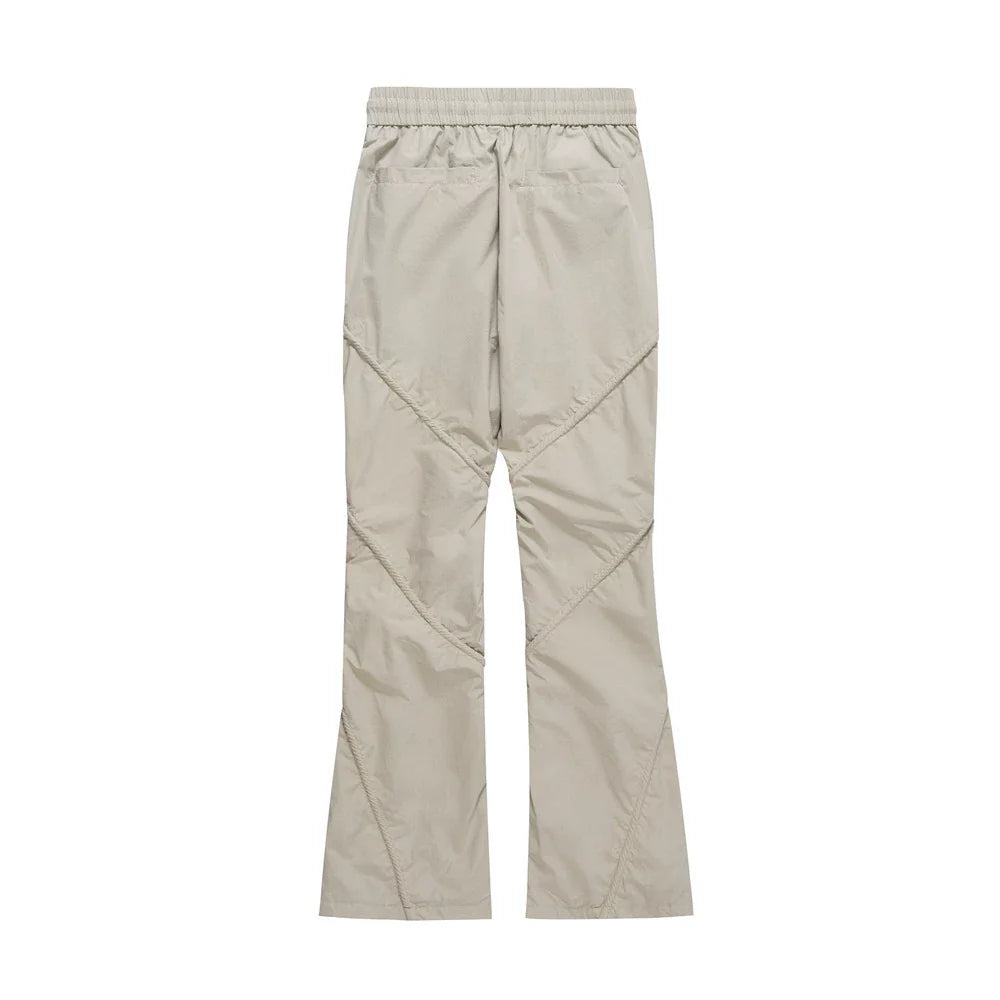 Men Sweatpants Pleated Slightly Flared Casual Pants Loose-Fitting Wide-Leg Trousers