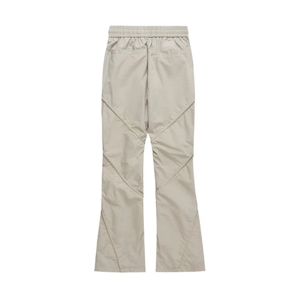 Men Sweatpants Pleated Slightly Flared Casual Pants Loose-Fitting Wide-Leg Trousers