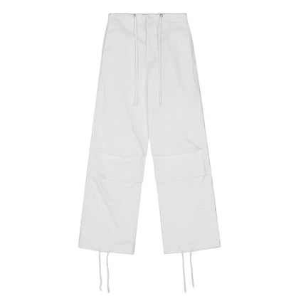 Men Sweatpants Pleated Loose Straight Trousers Straight Drawstring Drawstring Casual Pants