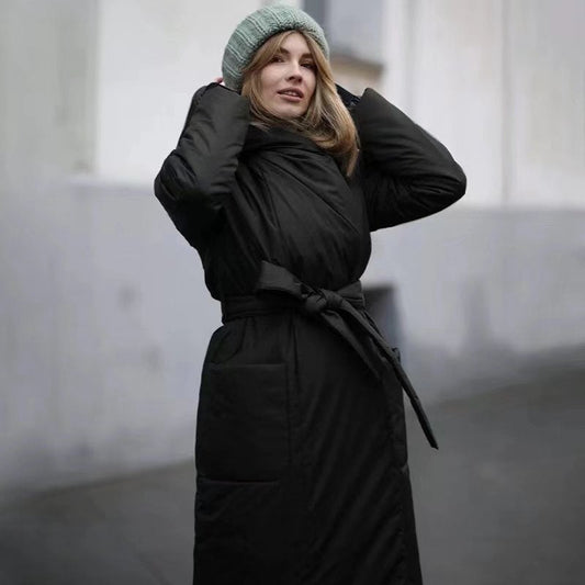 Women Cotton Coat Loose and Lazy Style Hooded Jacket