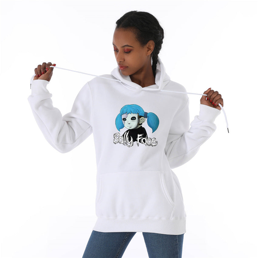 Sally Face Hoodie Sally Face Game Character Printing plus Velvet for Women