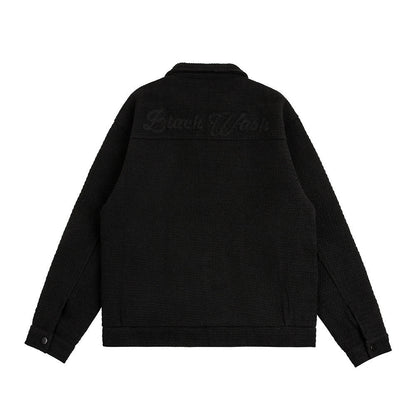 Men Jacket Coat Spring and Autumn Baggy Coat Men's Line Embroidery Jacket