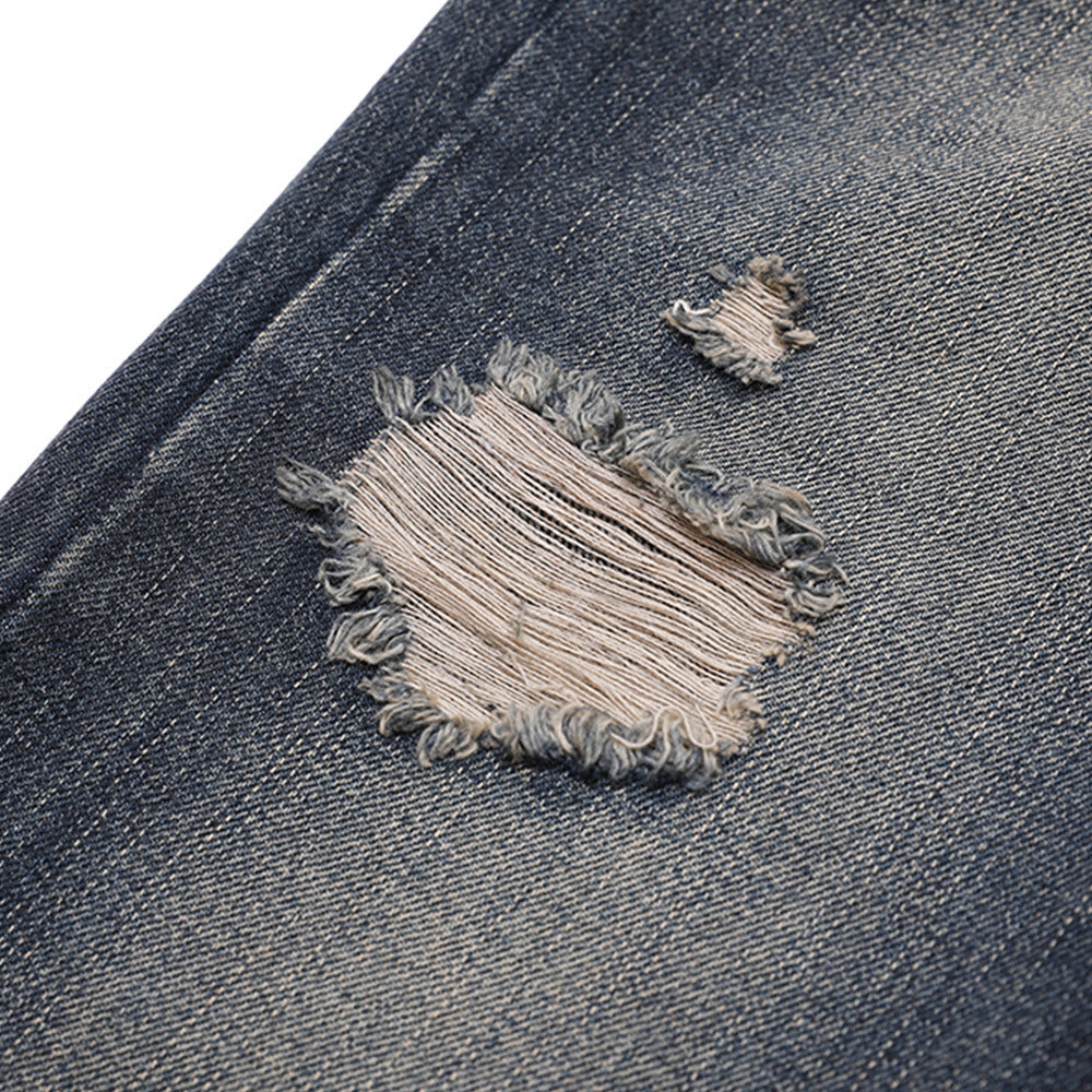 Women Pants Ripped Jeans Women Slim-Fitting Straight Pants Trousers
