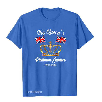 Inspired by Queen's Platinum Jubilee 2022 Elizabeth 70 Years T-shirt Printed Short Sleeve T-shirt