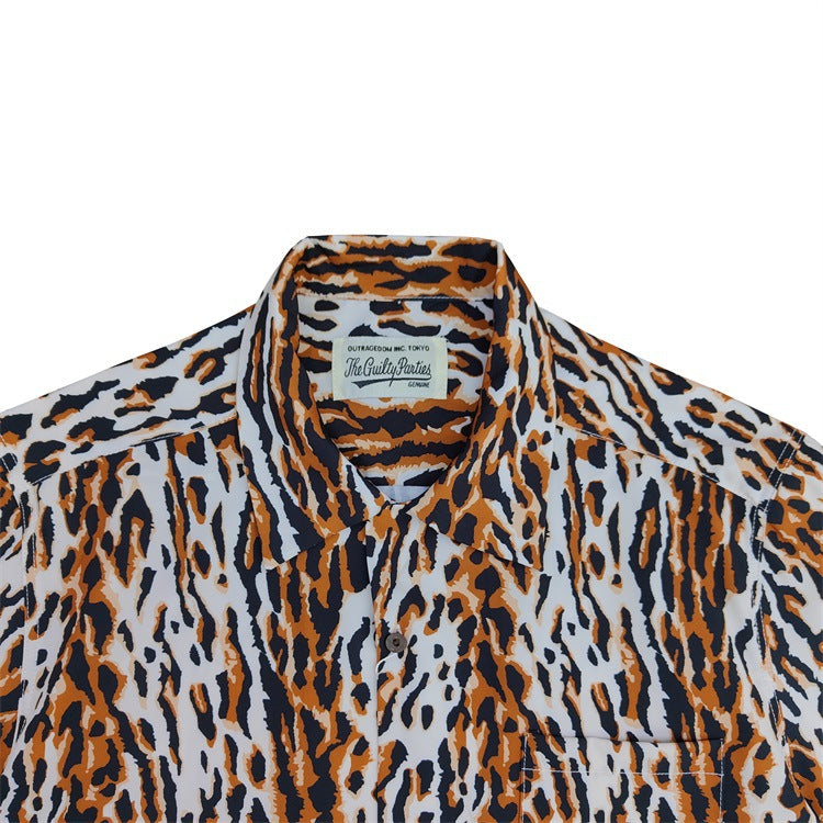 GUILTYPARTIES TIGER Shirts 22AW LEOPARD OPEN Long Sleeve Shirt