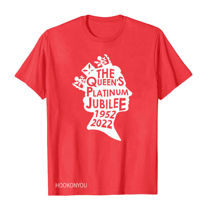 Inspired by Queen's Platinum Jubilee 2022 Elizabeth 70 Years T-shirt round Neck Short Sleeve T-shirt