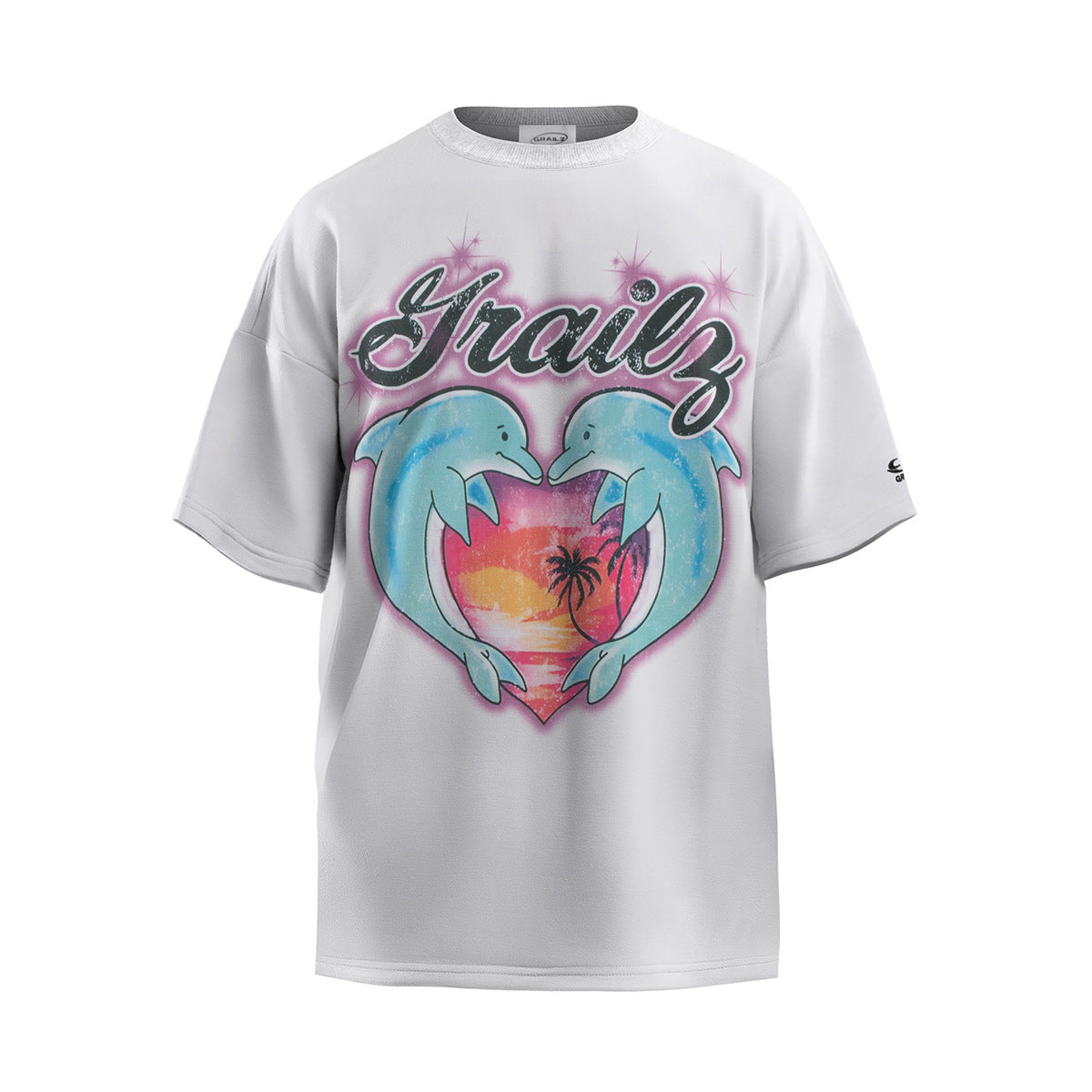Unisex T-Shirts GRAILZ PROJECT G/R Dolphin Sunset Scene Print Loose T-Shirt