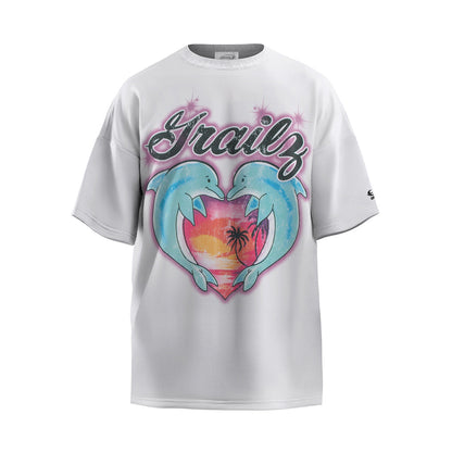 Unisex T-Shirts GRAILZ PROJECT G/R Dolphin Sunset Scene Print Loose T-Shirt