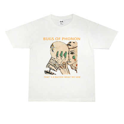 Rock Star T Shirt Rock Vocal Worm Band Rock Print Cotton T-shirt Short Sleeve round Neck