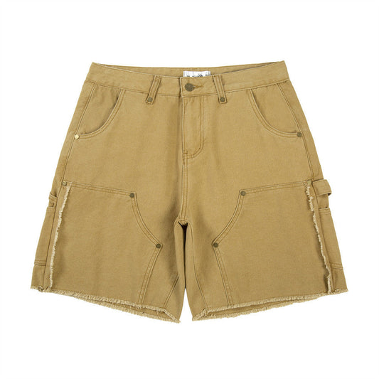 Men Shorts Stitching Casual Loose Cargo