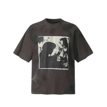 Unisex T-Shirts ERD Portrait Print Loose Old T-Shirt