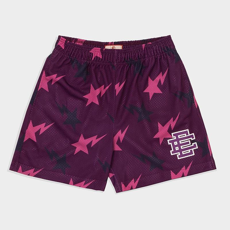 EE BAPE Shorts Fitness Sports American Short-Length Pants Mesh Breathable and Loose