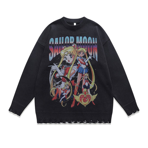 Women Sweater Japanese Anime Idle Style Retro